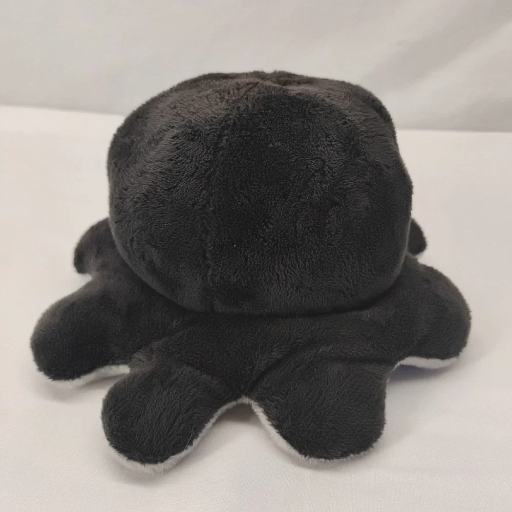 Mini Octopus Reversible Plush Grey/Black Happy/Sad ‎ Stuffed Animal Tee Turtle